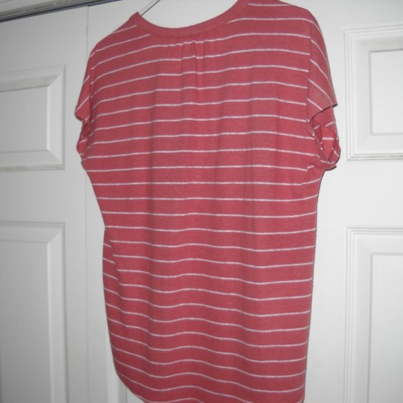 Old Navy Stripped Button Neck Shirt Womens Size M - Picture 3 of 4